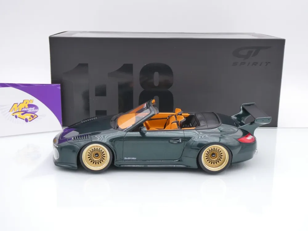 GT Spirit GT548 # Porsche 911 997.2 Old & New Convertible Baujahr 2010 " grünmetallic " 1:18