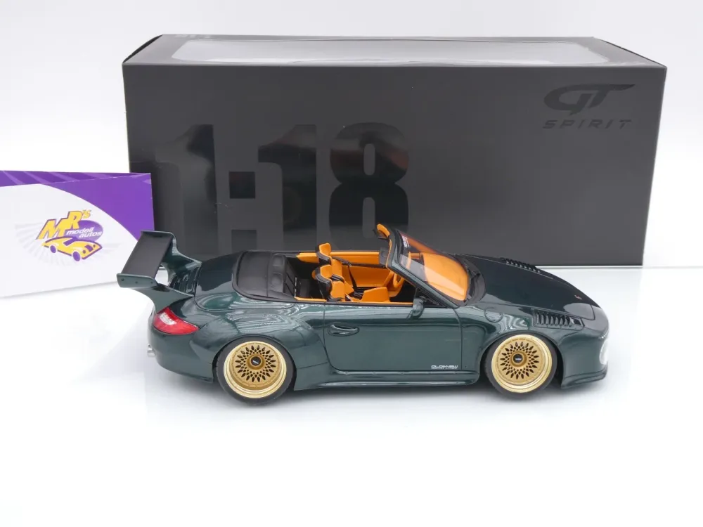 GT Spirit GT548 # Porsche 911 997.2 Old & New Convertible Baujahr 2010 " grünmetallic " 1:18