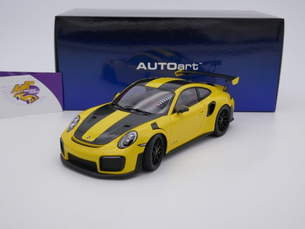 AUTOart 78172 # Porsche 911 GT2 RS Weissach Package Baujahr 2017 " gelb-carbon " 1:18
