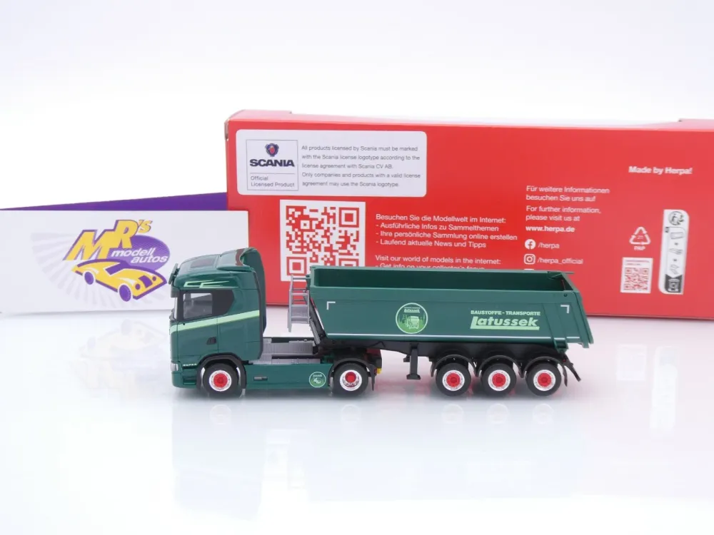 Herpa 320337 # Scania CS 20 ND Rundmulden-Sattelzug " Latussek Transporte " 1:87