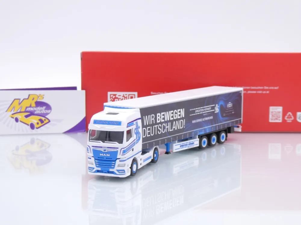 Herpa 320320 # MAN TGX GX Gardinenplanen-Sattelzug " Spedition Höhner " 1:87