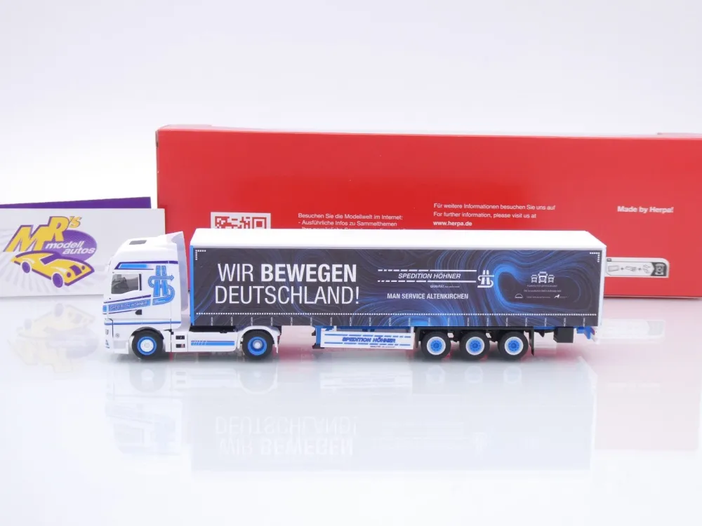 Herpa 320320 # MAN TGX GX Gardinenplanen-Sattelzug " Spedition Höhner " 1:87