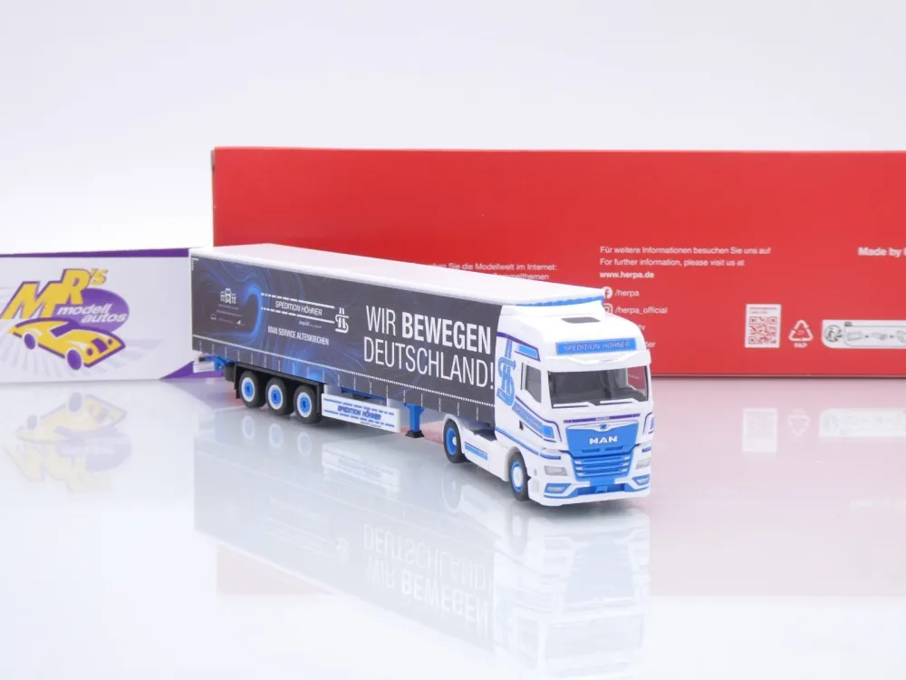 Herpa 320320 # MAN TGX GX Gardinenplanen-Sattelzug " Spedition Höhner " 1:87