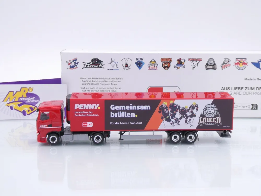 Herpa 962049 # Iveco S-Way Kühlkoffer-SZ " Penny DEL / Löwen Frankfurt " 1:87