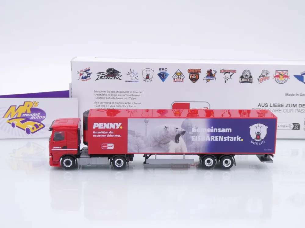 Herpa 962018 # Iveco S-Way Kühlkoffer-SZ " Penny DEL / Eisbären Berlin " 1:87