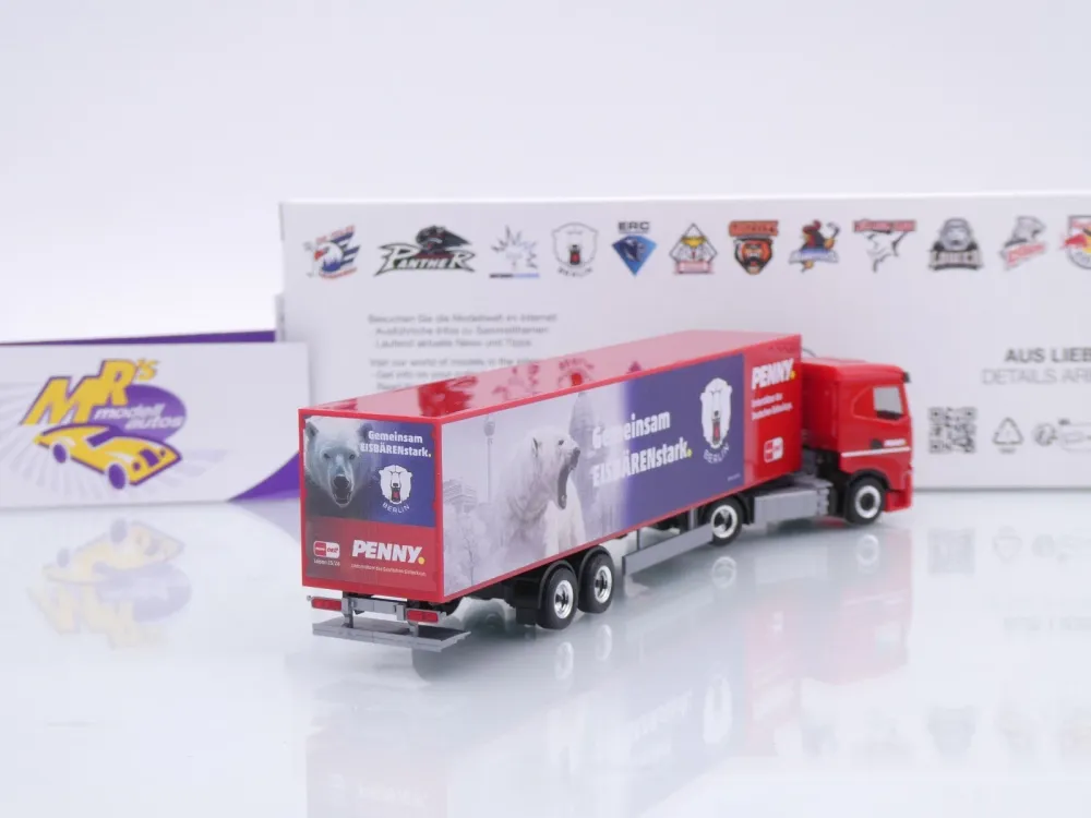Herpa 962018 # Iveco S-Way Kühlkoffer-SZ " Penny DEL / Eisbären Berlin " 1:87