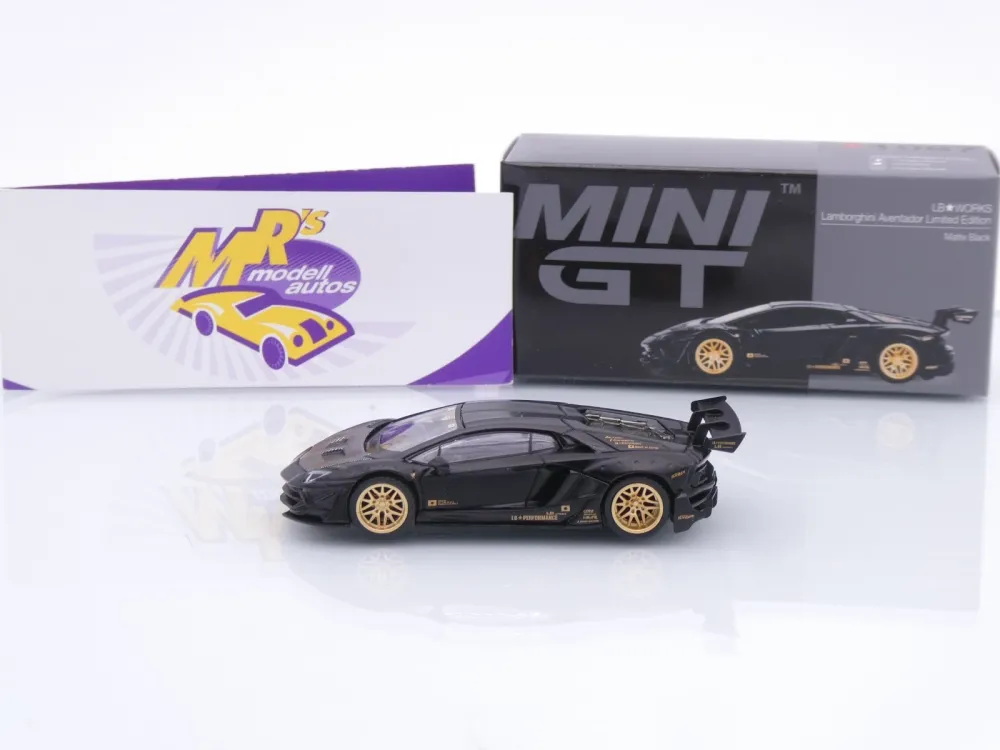 TSM MINI GT MGT01087-L # Lamborghini Aventador black " Liberty Walk 2025 " 1:64