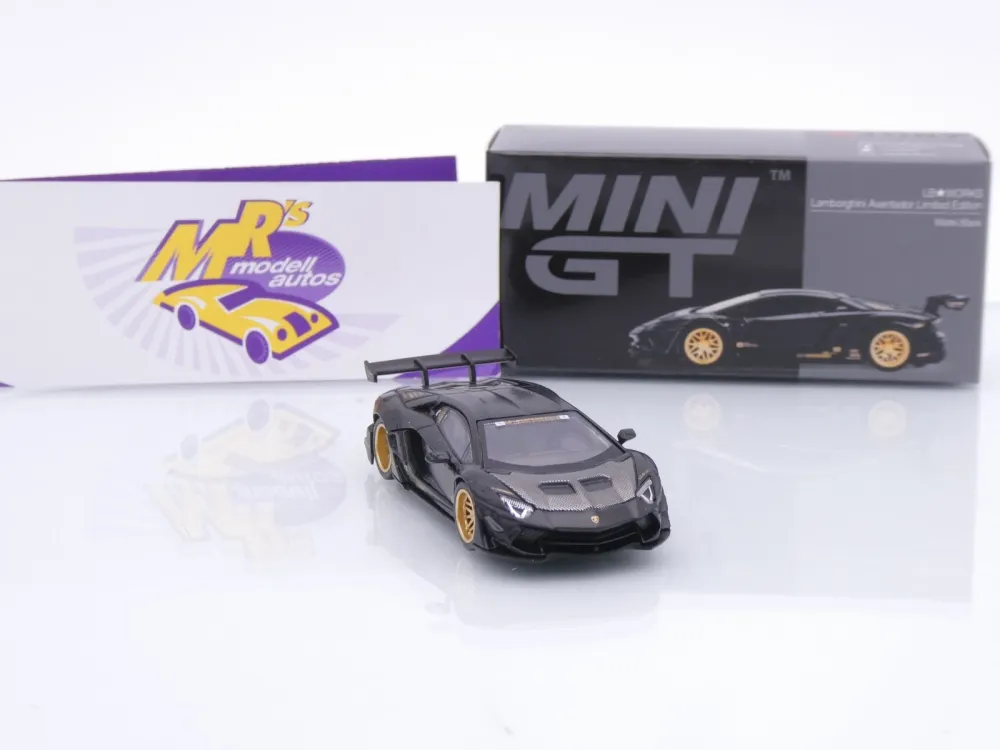 TSM MINI GT MGT01087-L # Lamborghini Aventador black " Liberty Walk 2025 " 1:64