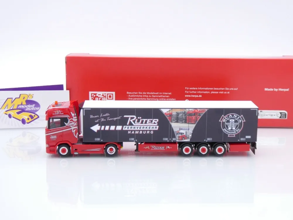 Herpa 320689 # Scania CS 20 HD Kühlkoffer-Sattelzug " Rüter Fernverkehr " 1:87