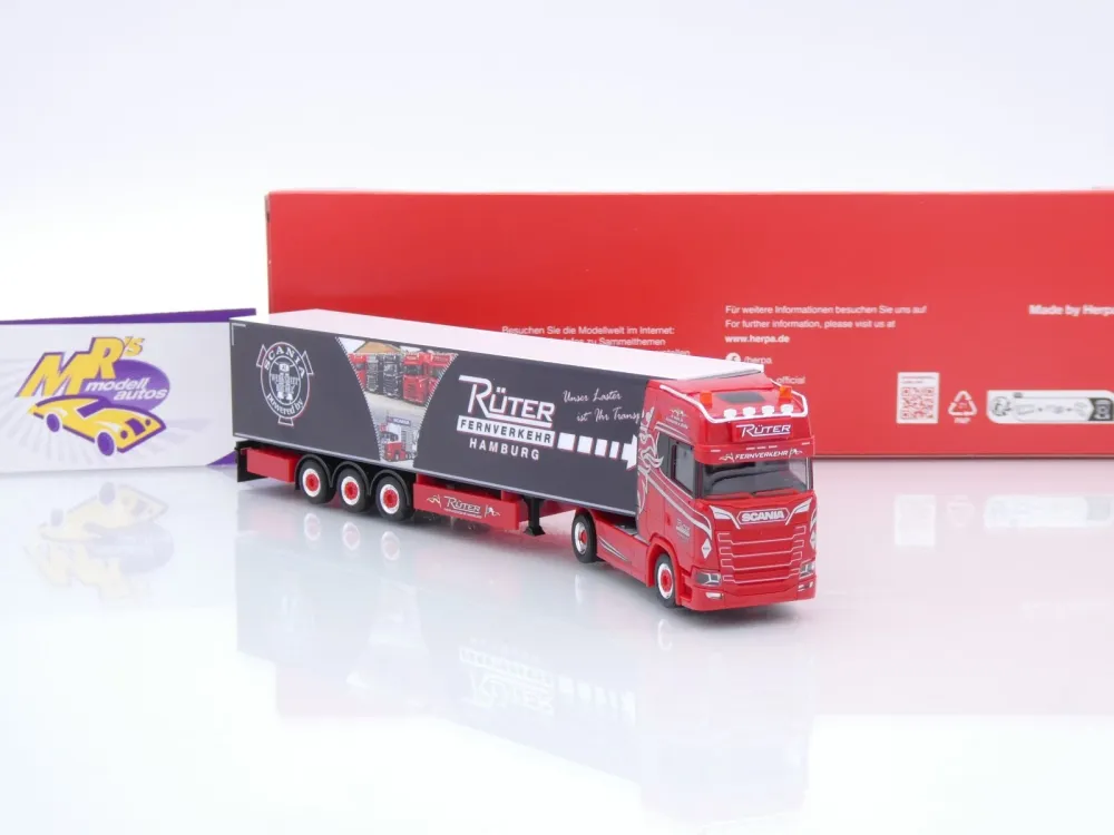 Herpa 320689 # Scania CS 20 HD Kühlkoffer-Sattelzug " Rüter Fernverkehr " 1:87