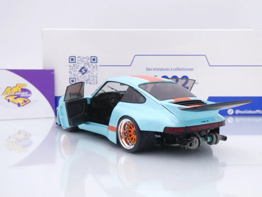 Solido S1810504 # Porsche 911 KS-R Khyzyl Saleem 2025 " GULF  blau-orange " 1:18