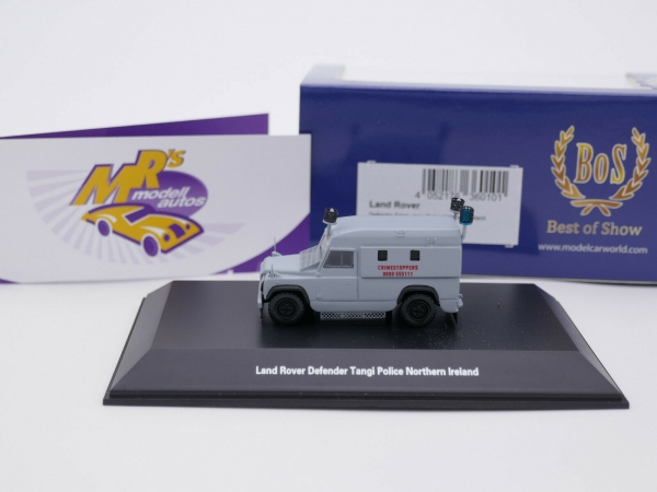 Best of Show BOS87810 # Land Rover Defender Tangi " Police Northern Ireland Crimestoppers " 1:87