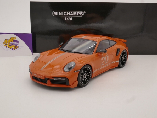 Minichamps 155069171 # Porsche 911 (992) Turbo S Coupe Sport Design Baujahr 2021 " orange " 1:18