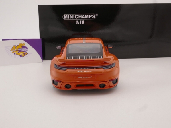 Minichamps 155069171 # Porsche 911 (992) Turbo S Coupe Sport Design Baujahr 2021 " orange " 1:18