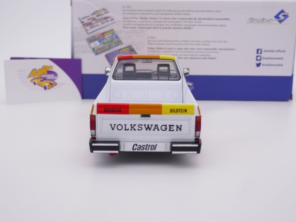 Solido S1803506 # Volkswagen Caddy MK1 Pritsche Baujahr 1982 " Kamei Tribute " 1:18