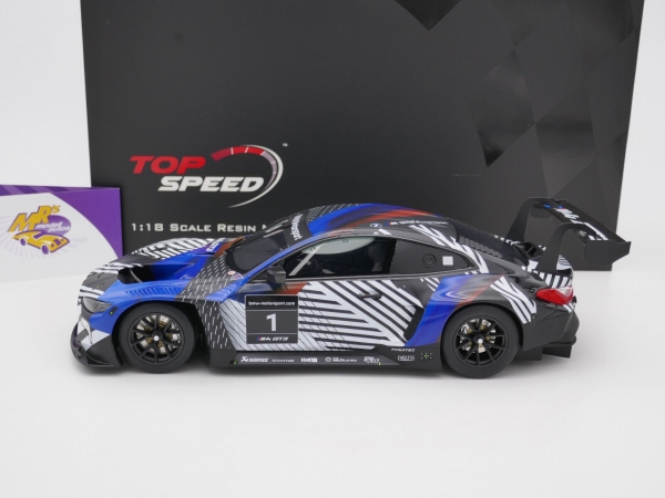 Top Speed TS0370 # BMW M4 GT3 Test Car Version 1 " BMW Motorsport Design " 1:18