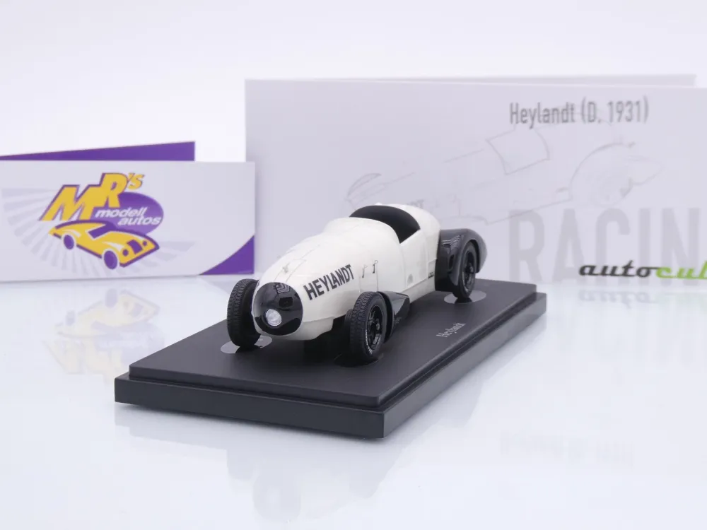 Autocult 07034 # Heylandt Höllenhund Rocket Test Car Baujahr 1931 " grau-schwarz " 1:43