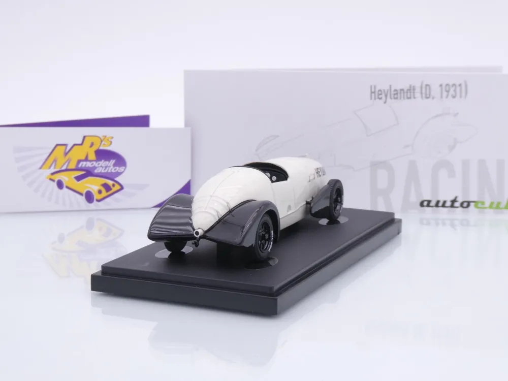 Autocult 07034 # Heylandt Höllenhund Rocket Test Car Baujahr 1931 " grau-schwarz " 1:43