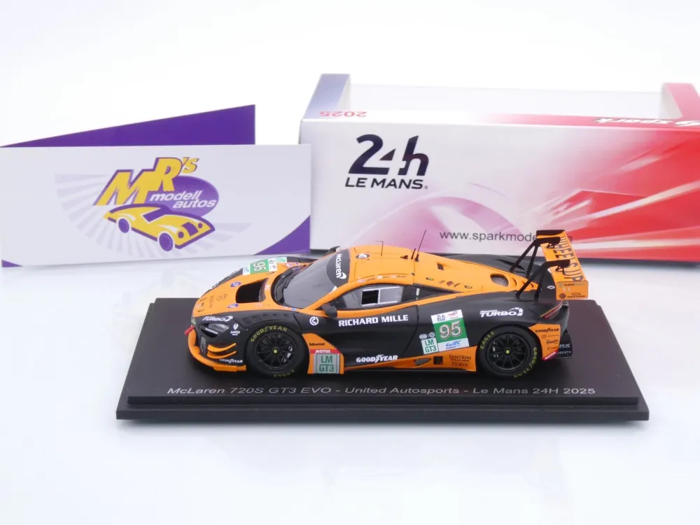 Spark S9307 # McLaren 720S GT3 #95 24h Le Mans 2025 " United Autosports / Leung - Gelael - Sato " 1:43
