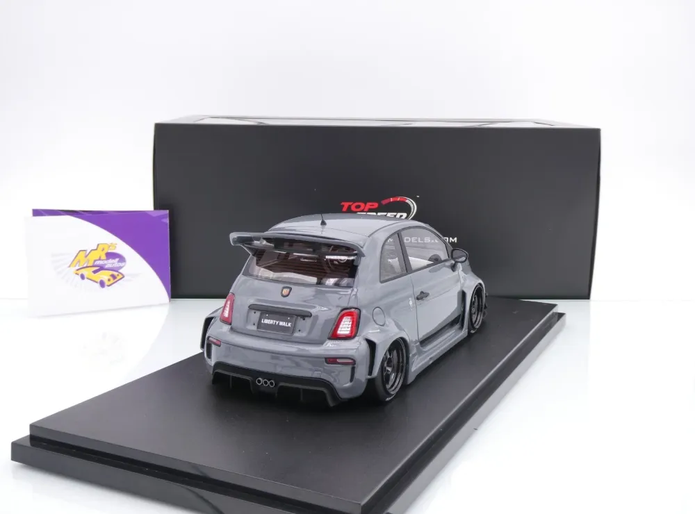 Top Speed TS0612 # Fiat Abarth 595 LB-Works X Abas Works Baujahr 2024 " dunkelgrau " 1:18