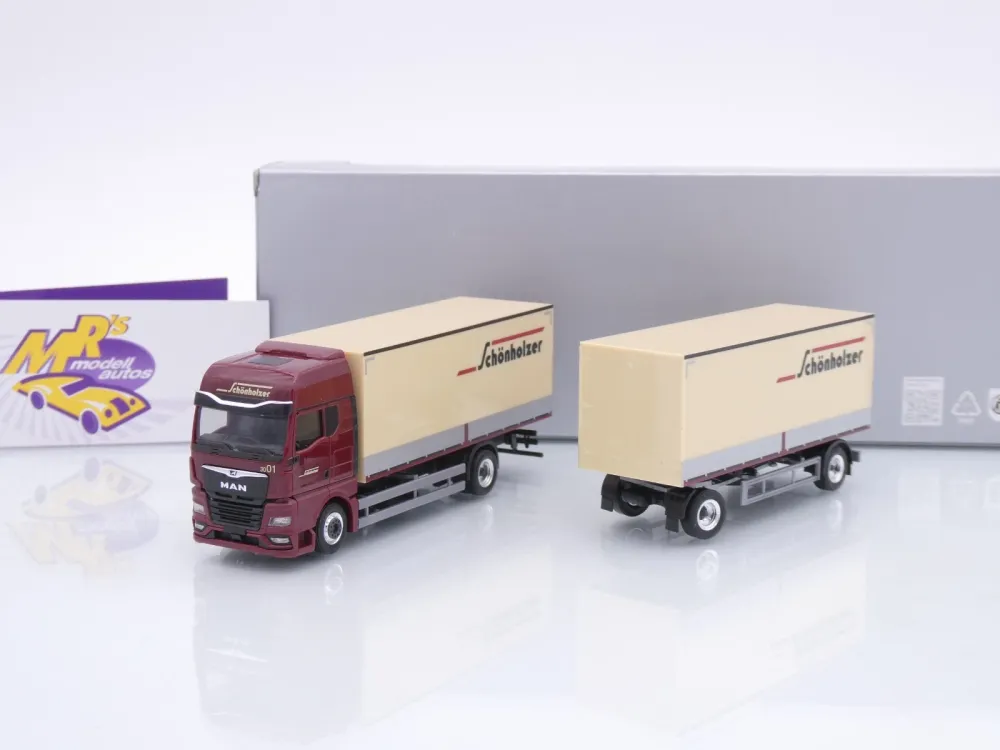 Herpa 962223 # MAN TGX GX Koffer-Hängerzug " Schönholzer Transport " 1:87