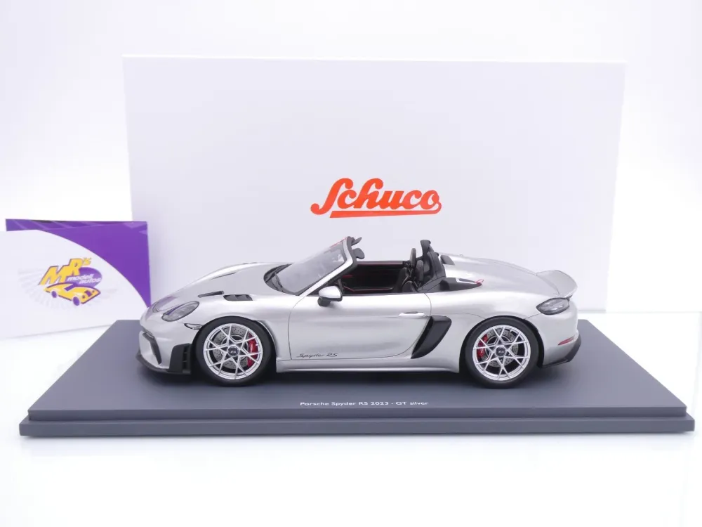 Schuco 18U00013 # Porsche 718 982 Spyder RS Baujahr 2023 " silbermetallic " 1:18