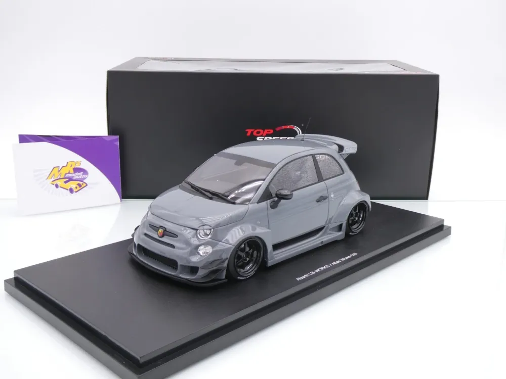 Top Speed TS0612 # Fiat Abarth 595 LB-Works X Abas Works Baujahr 2024 " dunkelgrau " 1:18