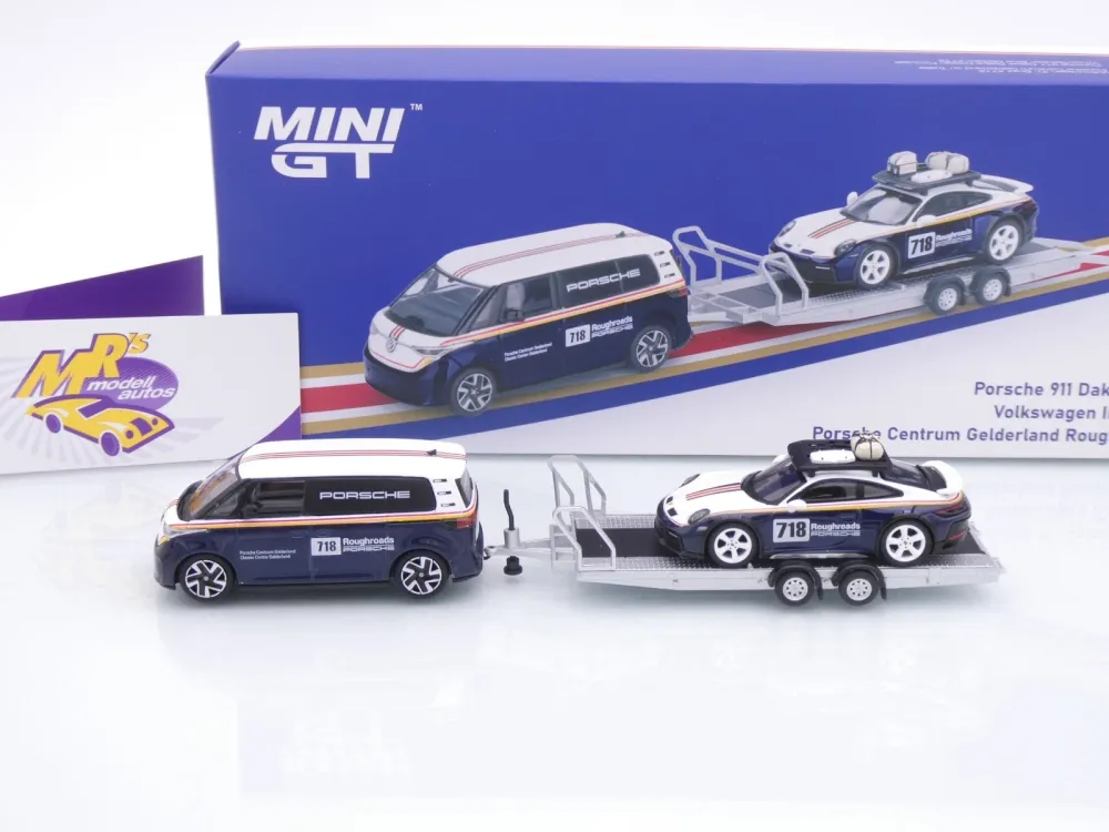 TSM MINI GT MGTS0019 # 2er Set VW ID. Buzz + Porsche 911 Dakar " Rothmans Racing " 1:64