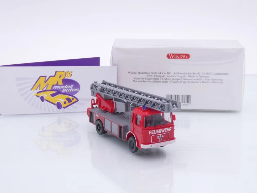 Wiking 0618 05 # MAN Metz DLK 23-12 Drehleiter Baujahr 1967 " Feuerwehr Karlsruhe " 1:87
