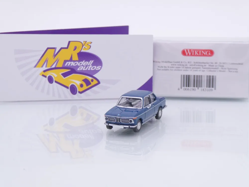 Wiking 0183 10 # BMW 2002 Limousine Baujahr 1966-71 " dunkelgrünblau " 1:87
