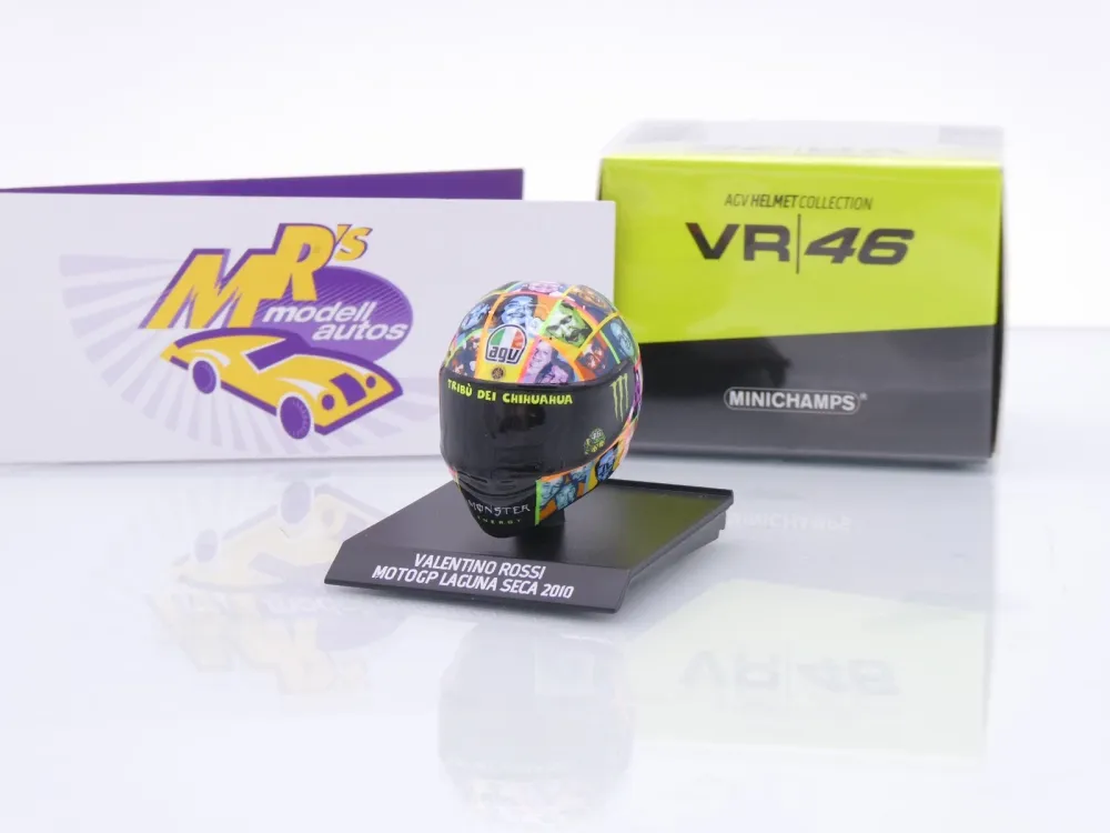 Minichamps 315100096 # AGV Fahrerhelm MotoGP Laguna Seca 2010 " Valentino Rossi " 1:10
