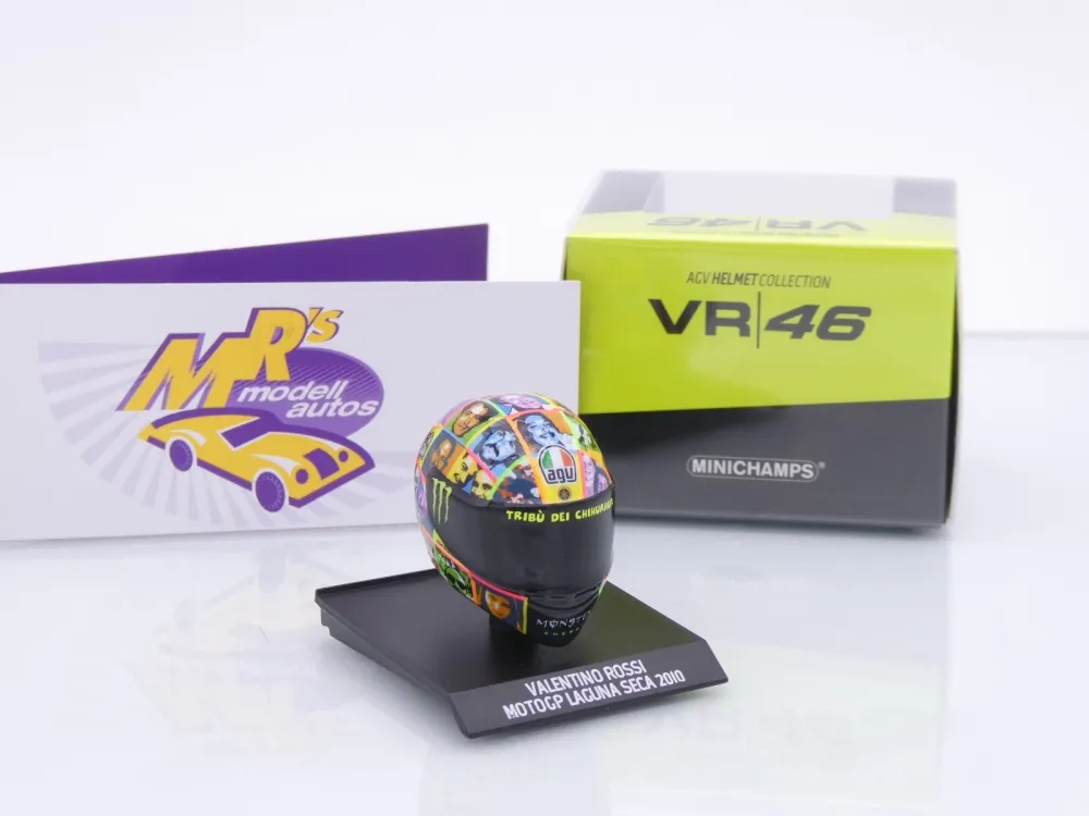 Minichamps 315100096 # AGV Fahrerhelm MotoGP Laguna Seca 2010 " Valentino Rossi " 1:10