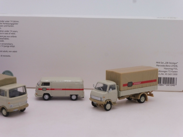 Schuco 26553 # Schönes 3-er Set: Deutsche Bahn Stückgut " 30 Jahre MHI " 1:87
