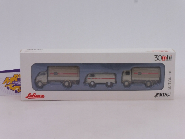 Schuco 26553 # Schönes 3-er Set: Deutsche Bahn Stückgut " 30 Jahre MHI " 1:87