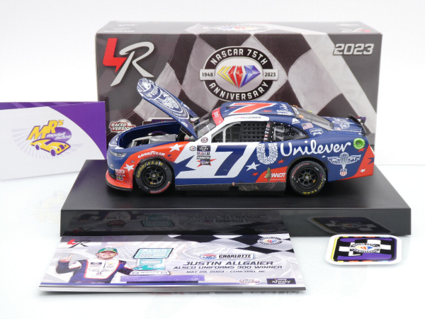 Lionel Racing WX72323UNMAGM # Chevrolet Camaro NASCAR Xfinity 2023 " Justin Allgaier - Unilever Military Salutes / Patriotic Charlotte Spring Race Winner " 1:24