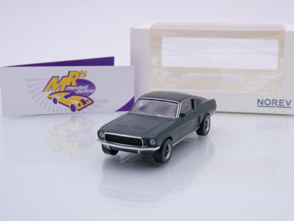 FORD MUSTANG FASTBACK Vert Satin Métallisé De 1968 Comme Celle Du Film Bullitt Voiture Miniature 1 43 Norev Jet Car