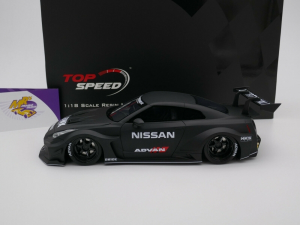 Top Speed TS0356 # Nissan 35GT-RR Liberty-Works 2020 " schwarz-weiß " 1:18 NEU