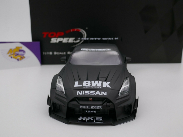 Top Speed TS0356 # Nissan 35GT-RR Liberty-Works 2020 " schwarz-weiß " 1:18 NEU