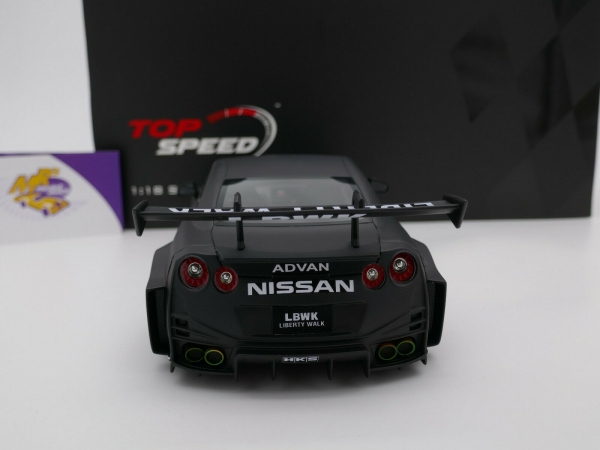 Top Speed TS0356 # Nissan 35GT-RR Liberty-Works 2020 " schwarz-weiß " 1:18 NEU
