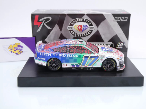 Lionel Racing W17232353BCHA # Ford Mustang NASCAR 2023 " Chris Buescher - 5/3 Bank Daytona Summer Race Winner " Chrom Startnummer " " 1:24