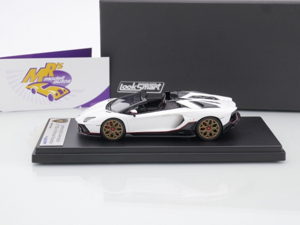 Look Smart LS532D # Lamborghini Aventador LP 780 Ultimae Baujahr 2022 " bianco asopo mit carbon " 1:43
