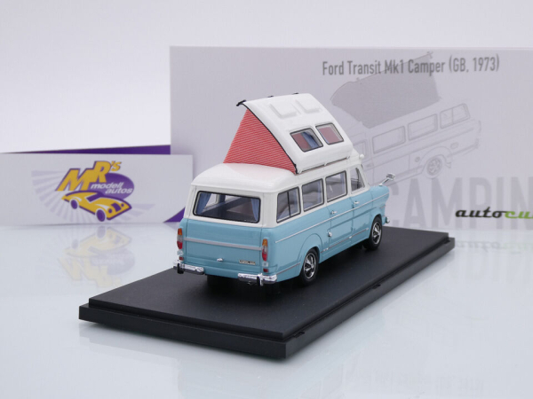 Autocult 09020 # FORD Transit Mk1 Camper Baujahr 1973 " hellblau-weiß " 1:43