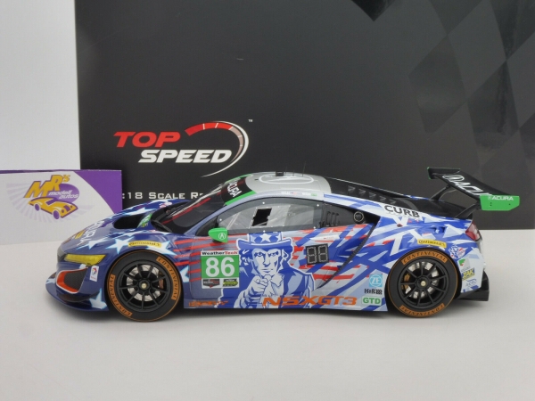 Top Speed TS0270 # Acura NSX GT3 No.86 IMSA Watkins Glen 2017 " Uncle Sam " 1:18