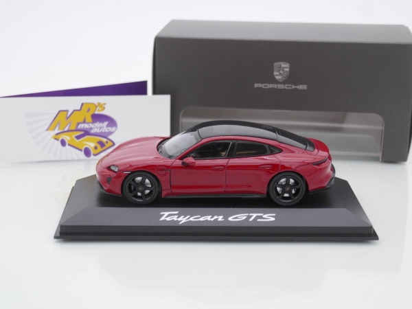 Minichamps WAP0200330PTAC # Porsche Taycan GTS Limousine Baujahr 2022 " karminrot " 1:43