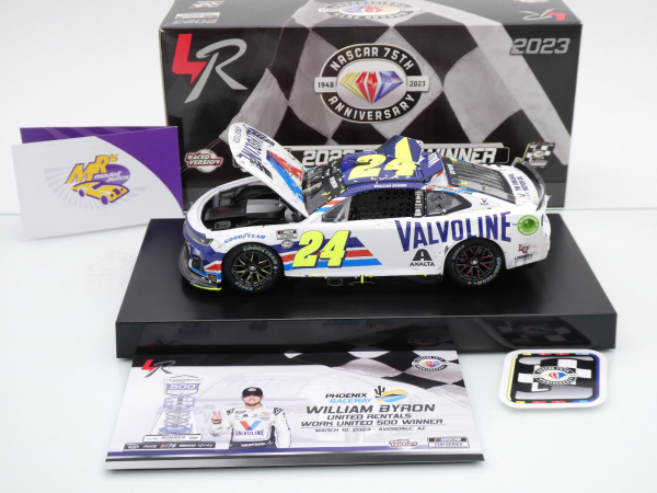 Lionel Racing W242323VALWBV # Chevrolet Camaro ZL1 NASCAR 2023 " William Byron - Valvoline Motor Oil Phoenix Spring Race Winner " 1:24