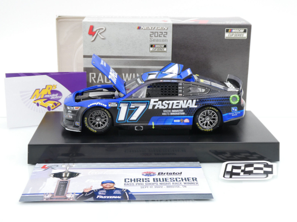 Lionel Racing W172223FASCHE # Ford Mustang NASCAR 2022 " Chris Buescher - Fastenal Bristol Fall Race Winner " Foil Number " " 1:24