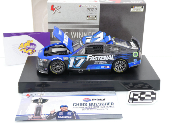 Lionel Racing W172223FASCHE # Ford Mustang NASCAR 2022 " Chris Buescher - Fastenal Bristol Fall Race Winner " Foil Number " " 1:24