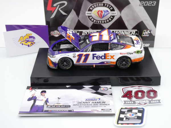 Lionel Racing W112323FEXDHW # Toyota Camry NASCAR 2023 " Denny Hamlin - FedEx Express Kansas Spring Race Winner " 1:24