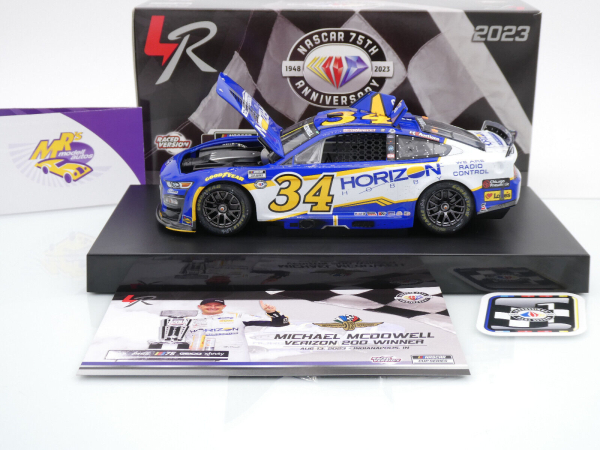 Lionel Racing W342323HHBMMU # Ford Mustang NASCAR 2023 " Michael McDowell - Horizon Hobby Indianapolis Road Course Race Winner " 1:24