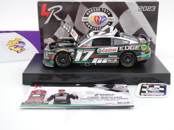 Lionel Racing W172323CASCHQ # Ford Mustang NASCAR 2023 " Chris Buescher - Castrol Edge Michigan Race Winner " Foil Number " " 1:24